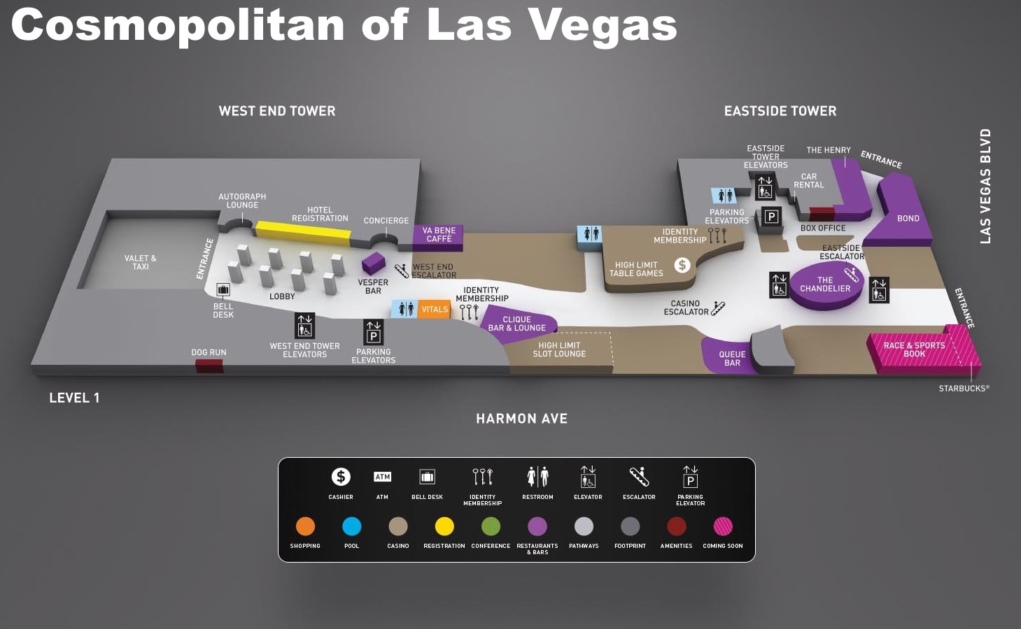 Cosmopolitan Of Las Vegas Hotel Map