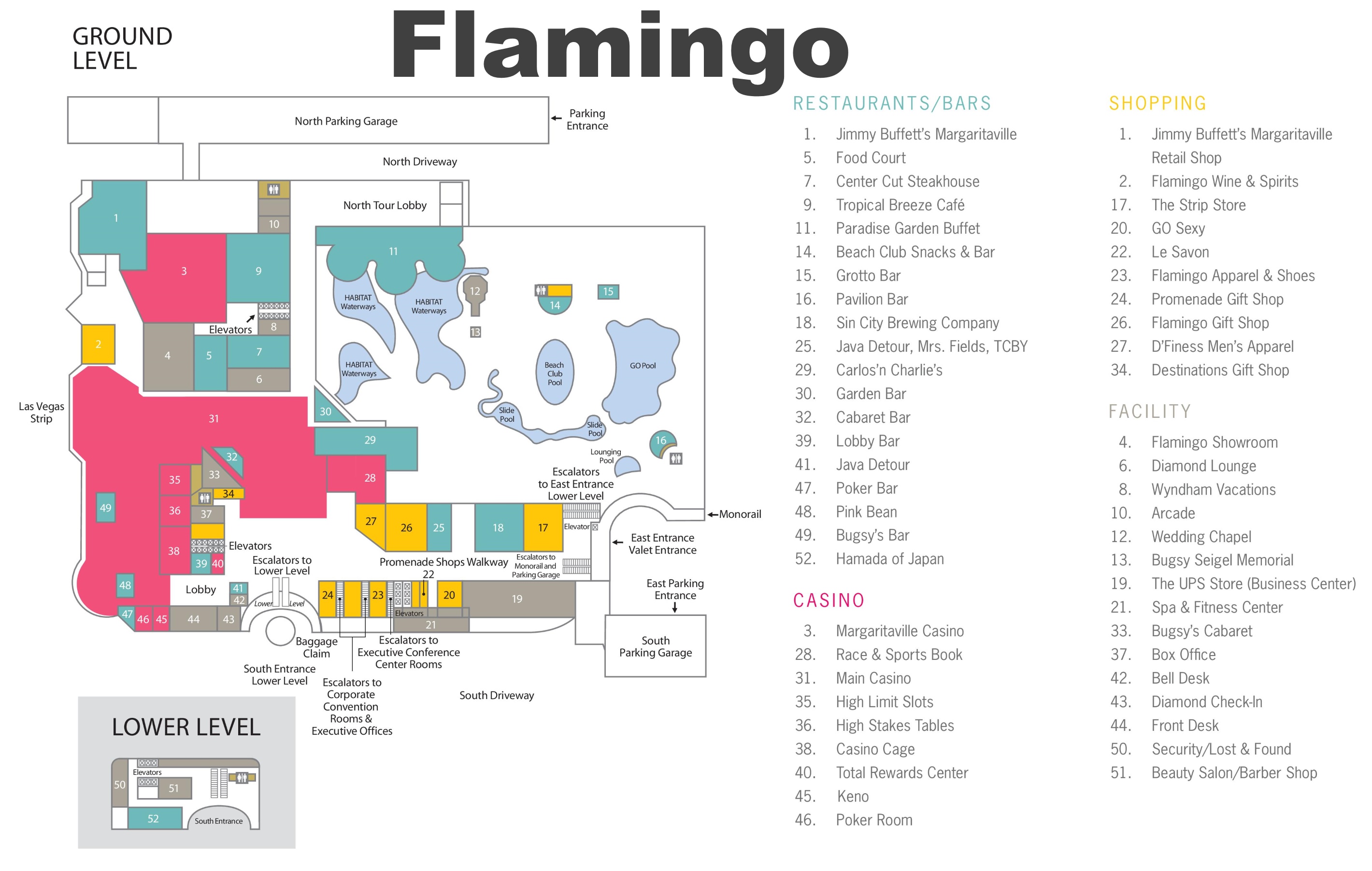 Las Vegas Flamingo hotel map