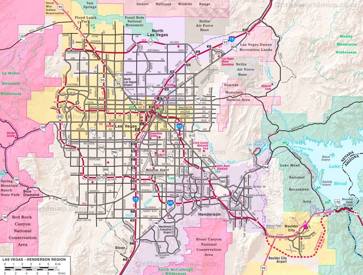 Las Vegas - Henderson Region road map