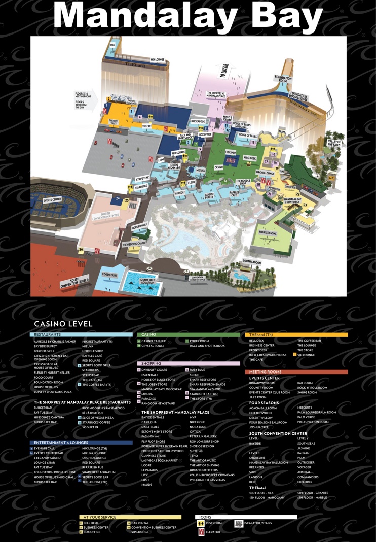 Las Vegas Mandalay Bay hotel map