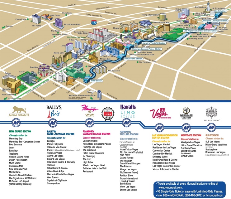 Las Vegas Strip Hotels and Casinos map