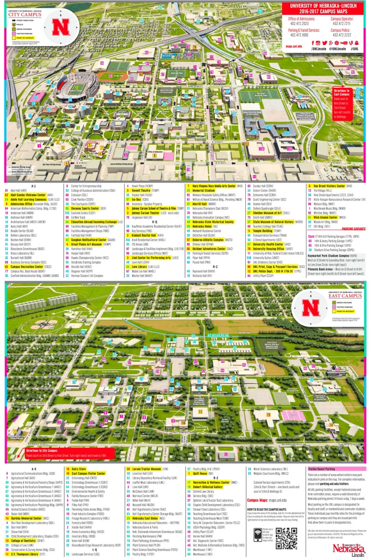 University of Nebraska–Lincoln campus map