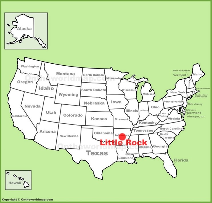 Little Rock location on the U.S. Map
