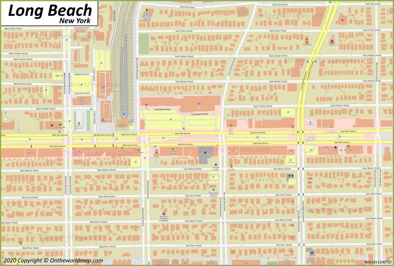 Long Beach NY Downtown Map