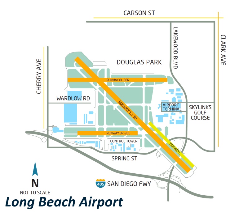 Long Beach Airport Area Map