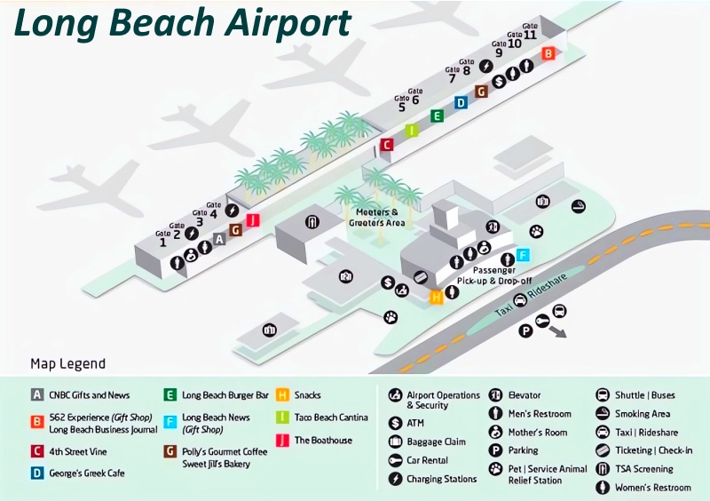 Long Beach Airport Terminal Map