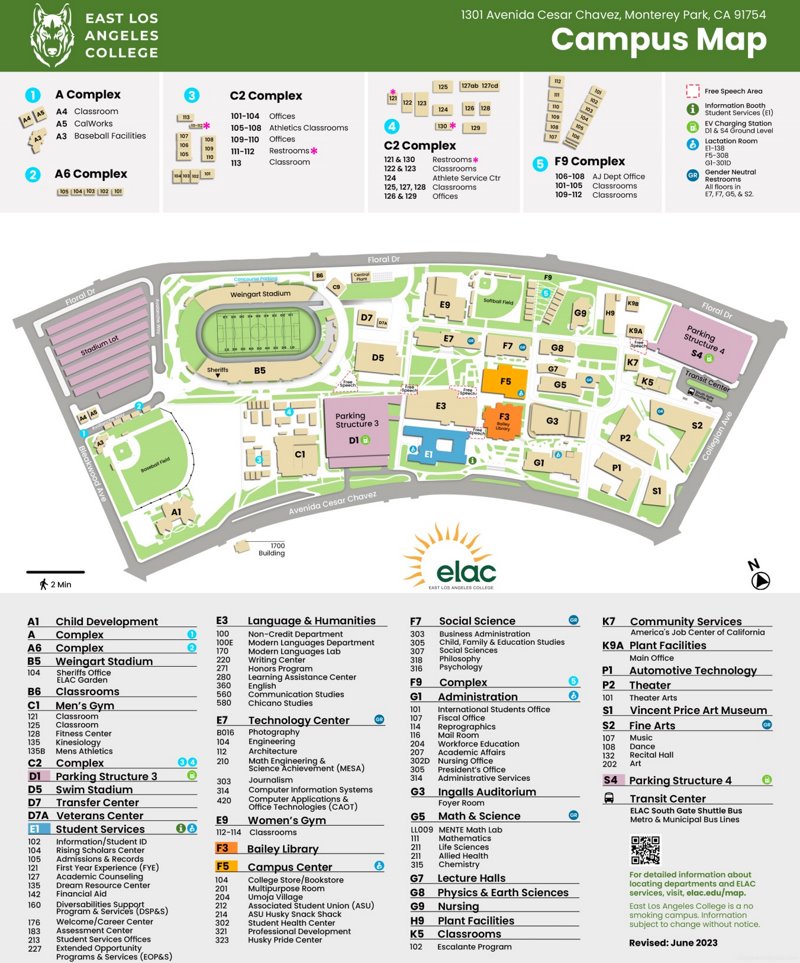 East Los Angeles College Campus Map
