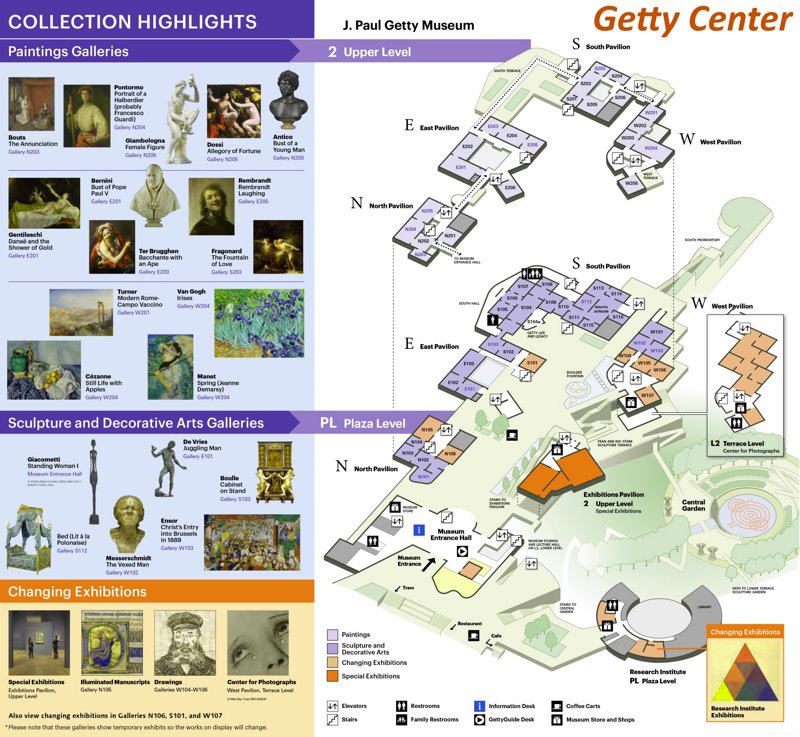 Getty Center Levels Map