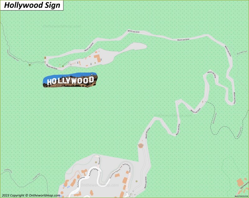 Hollywood Sign Area Map