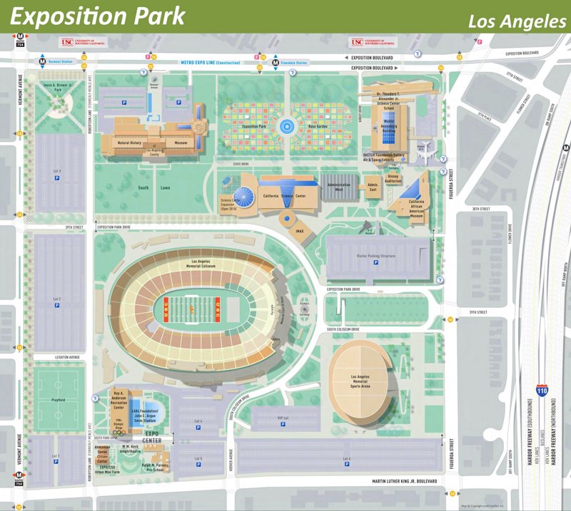 Los Angeles Exposition Park Map