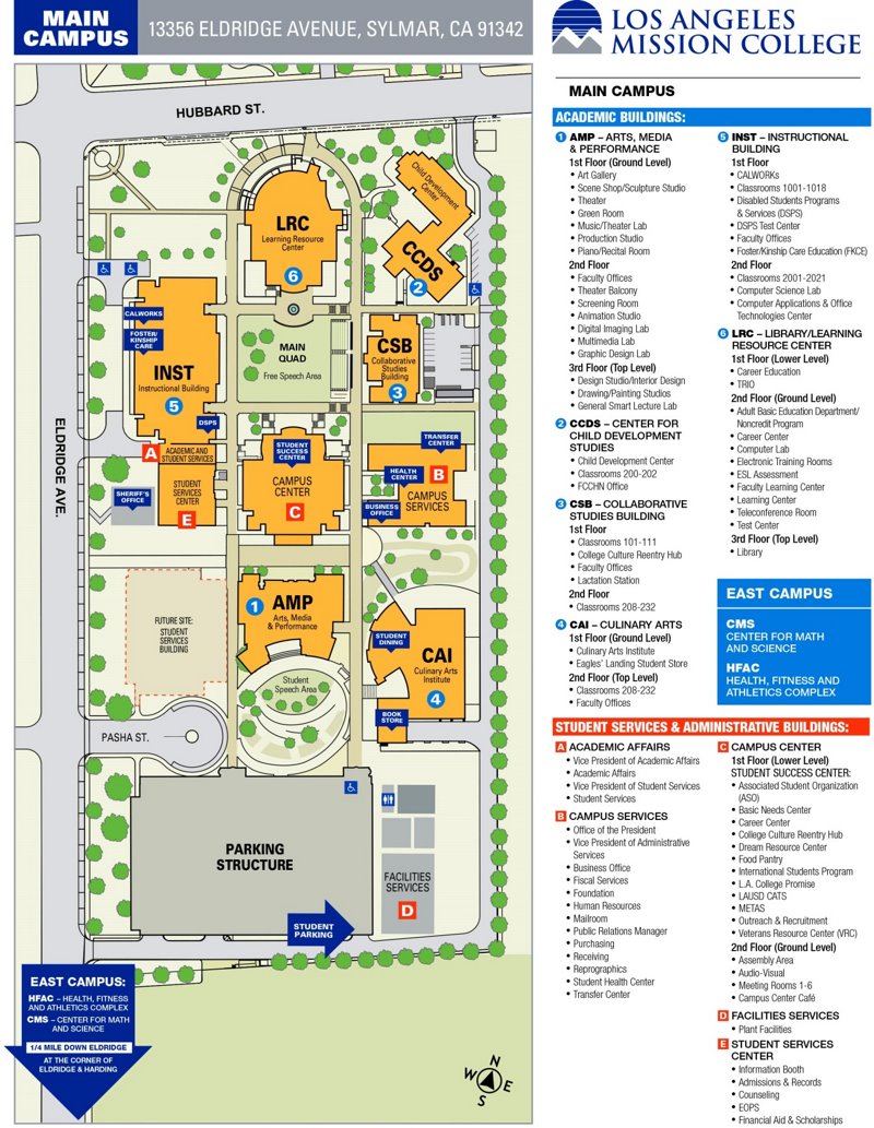 Los Angeles Mission College Campus Map