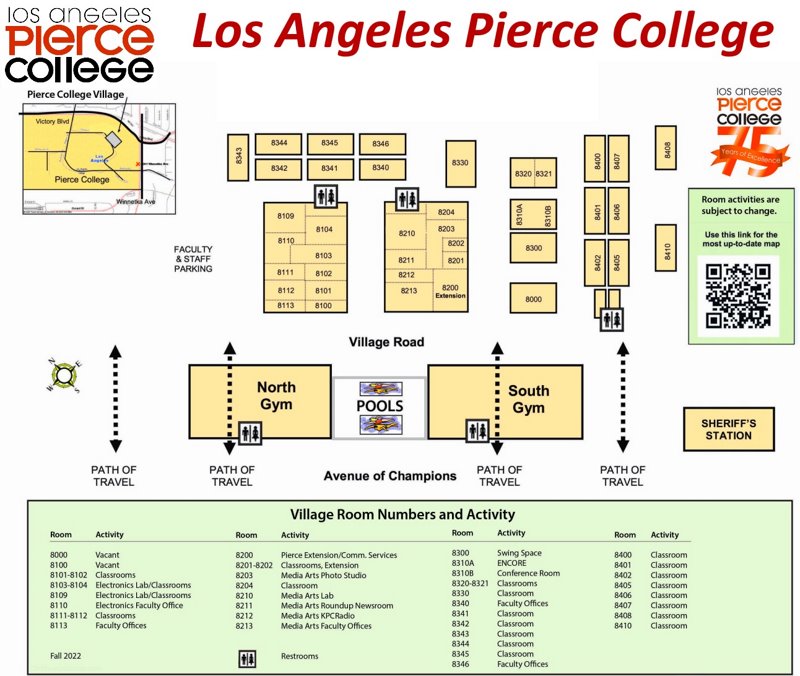 Los Angeles Pierce College Village Map
