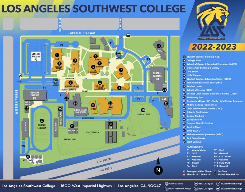 Los Angeles Southwest College Campus Map