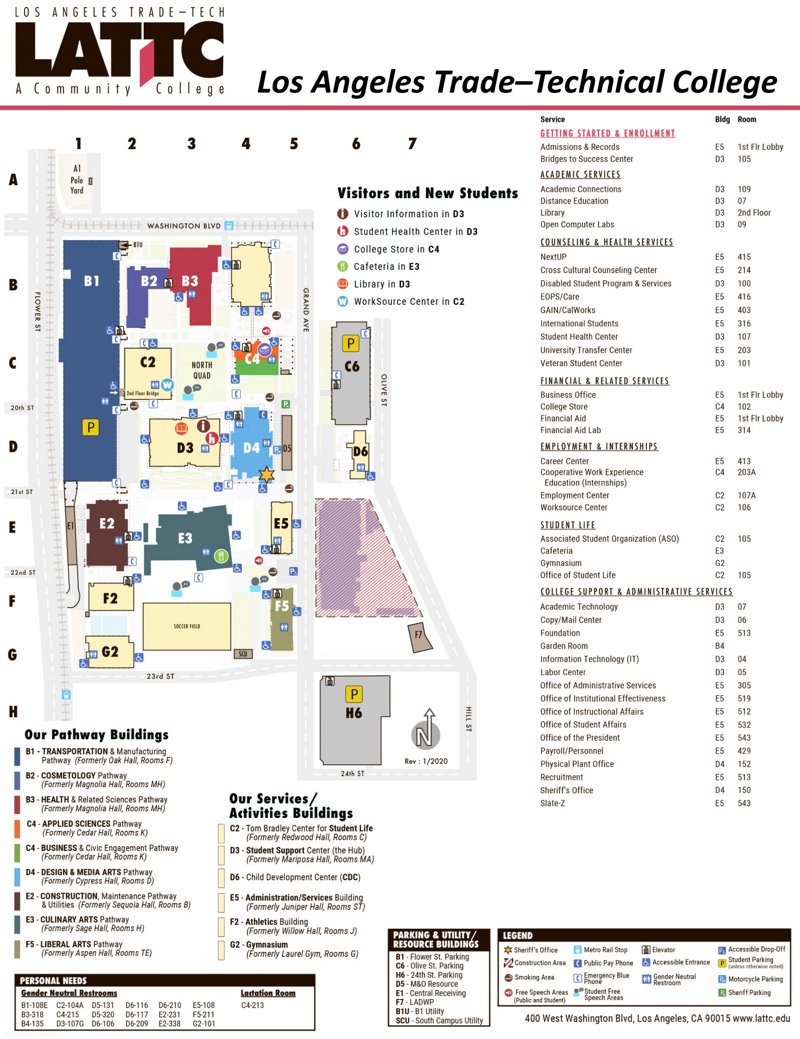 Los Angeles Trade-Technical College Campus Map