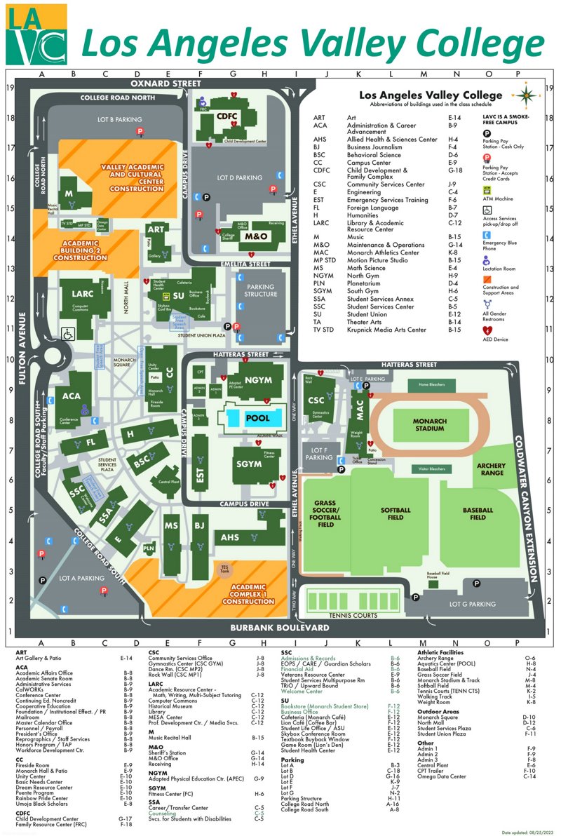 Los Angeles Valley College Campus Map