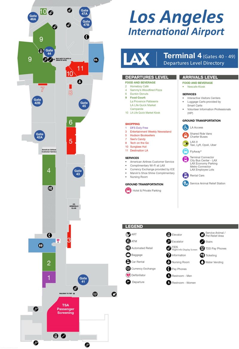 LAX Terminal 4 Map