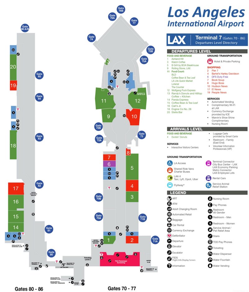 LAX Terminal 7 Map