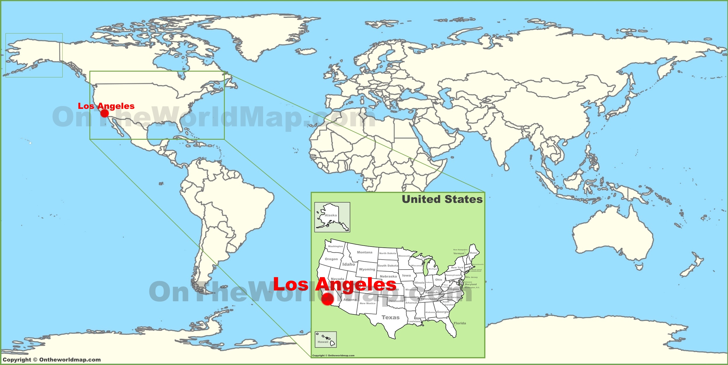 Los Angeles on the World Map