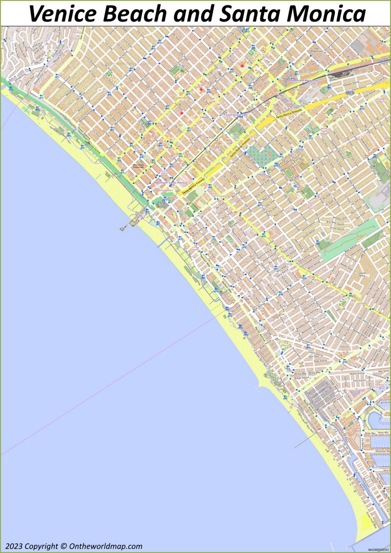 Venice Beach and Santa Monica Map