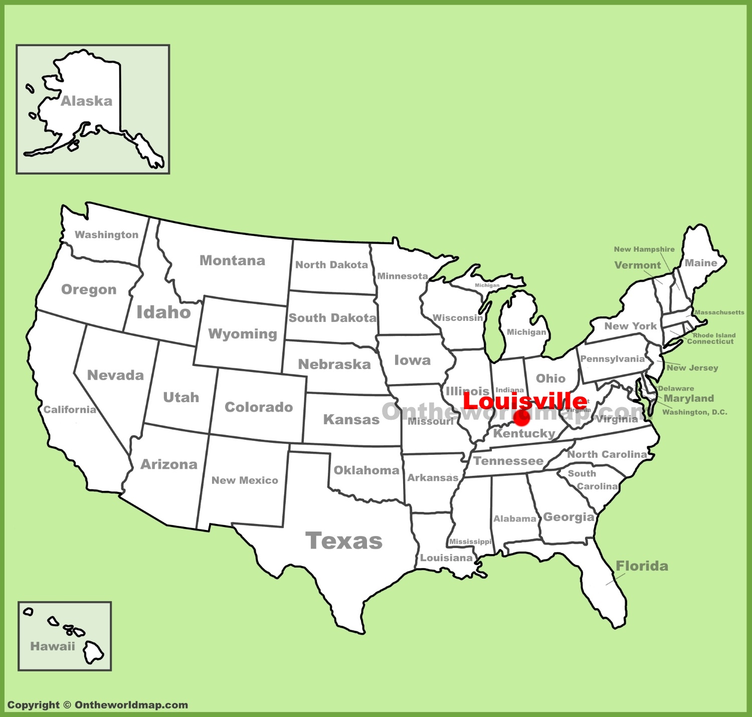 Louisville Location On The U S Map