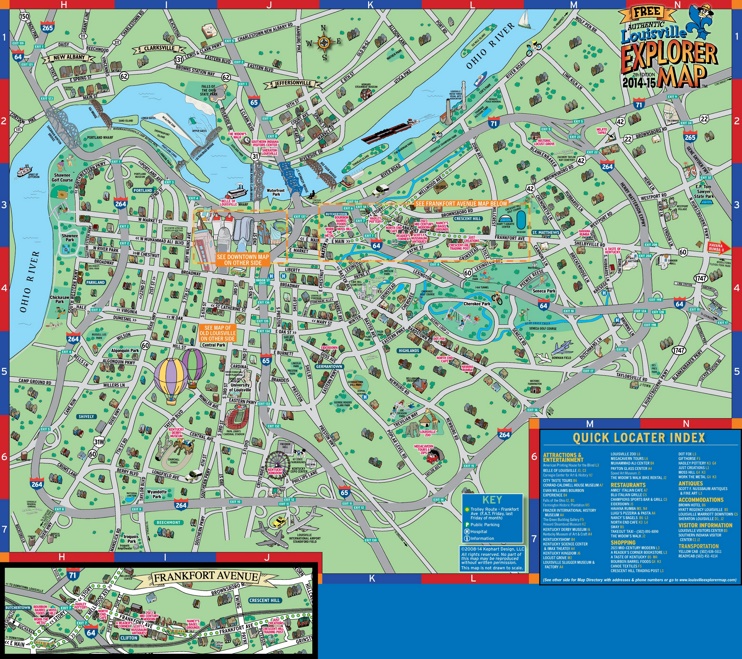 Louisville tourist attractions map