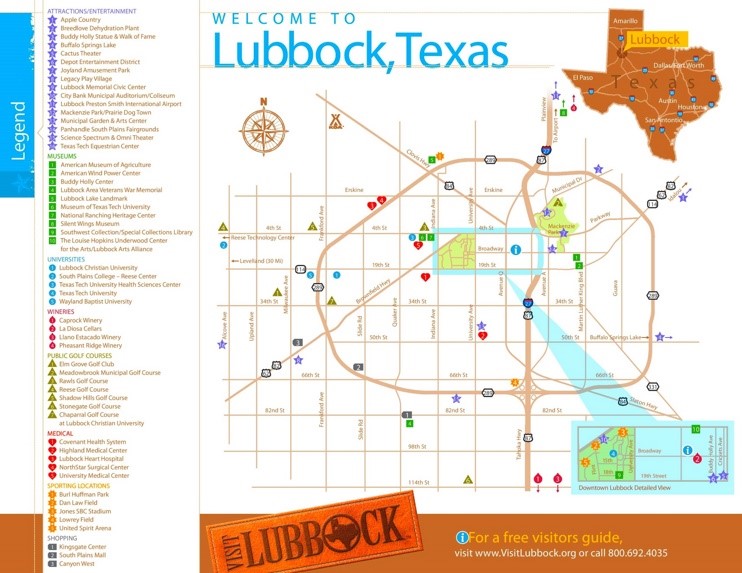 Lubbock tourist map
