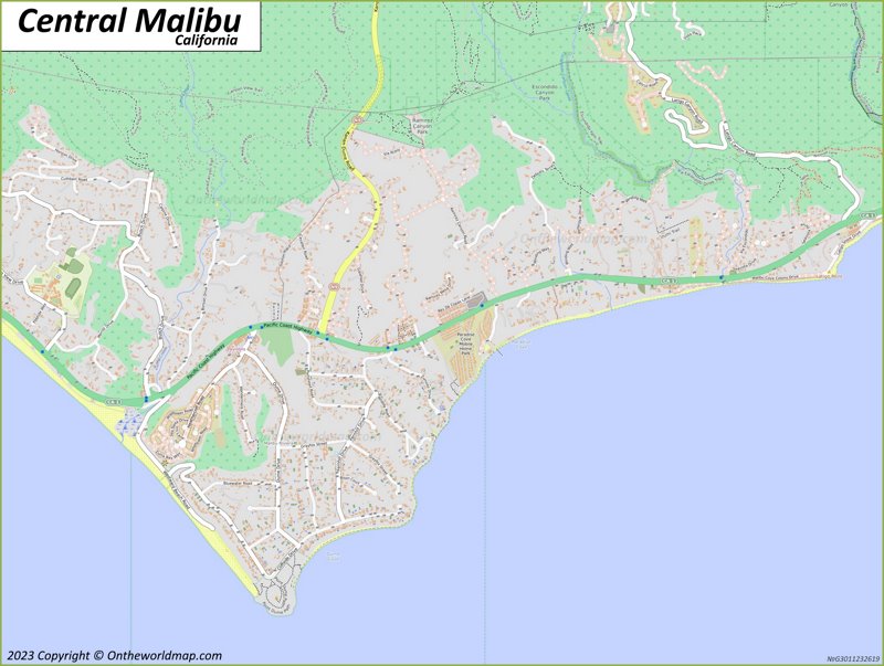 Map of Central Malibu