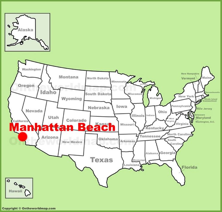 Manhattan Beach location on the U.S. Map