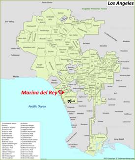 Marina del Rey Location On The Los Angeles Map