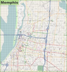 Large detailed map of Memphis