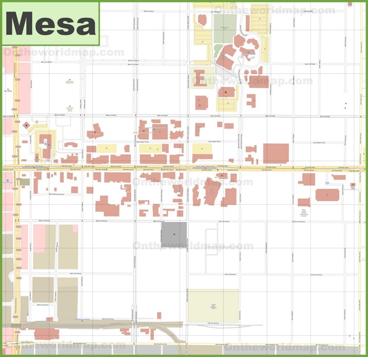Mesa downtown map
