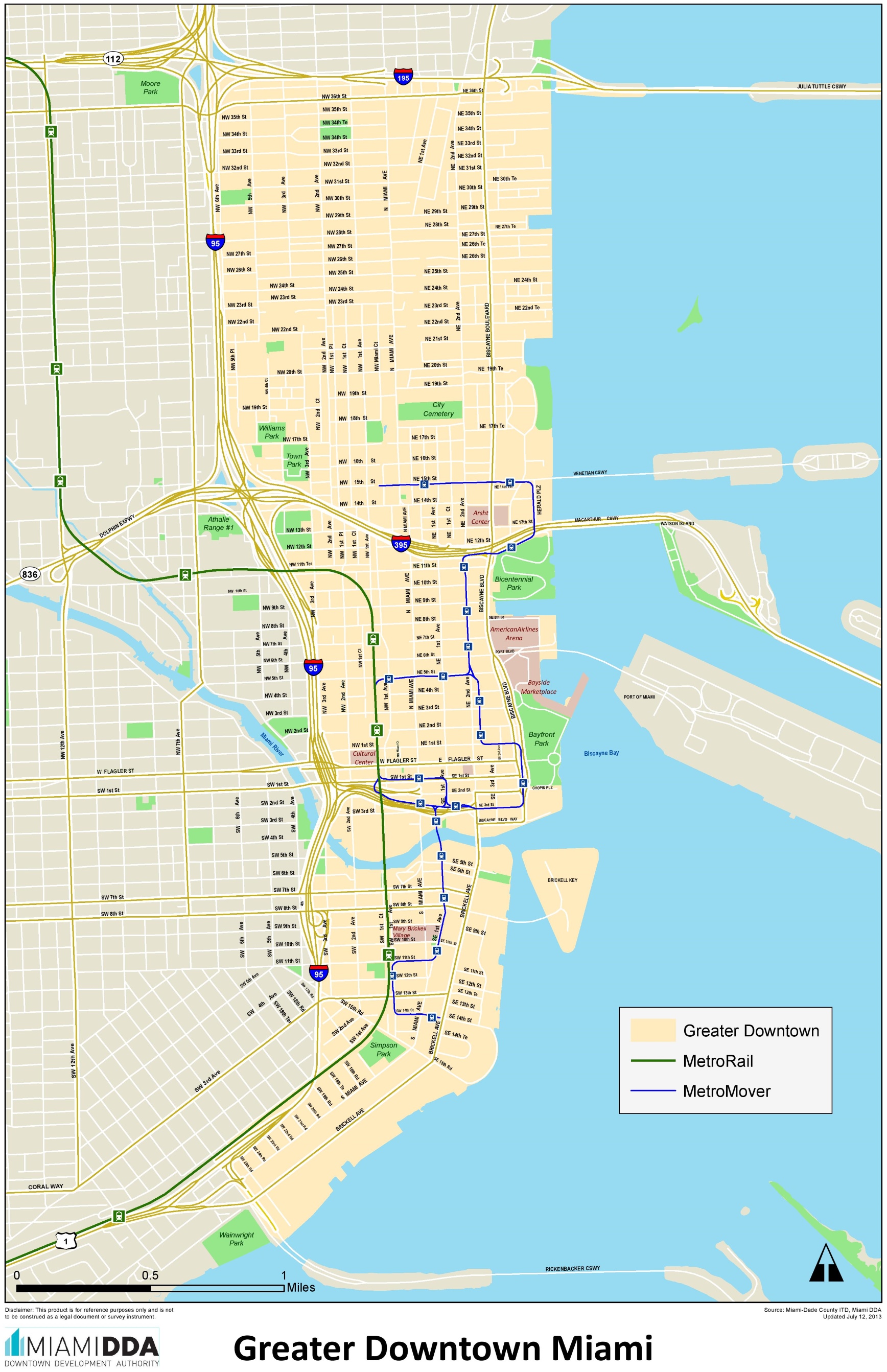 Miami downtown map