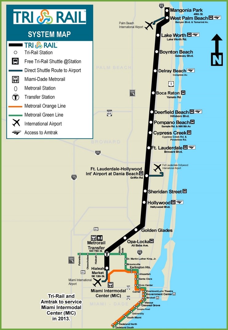 Miami Tri-Rail map