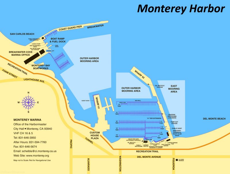 Monterey Harbor and Marina Map