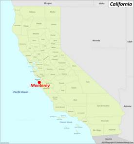 Monterey Location On The California Map