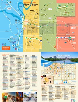 Montgomery hotels and sightseeings map