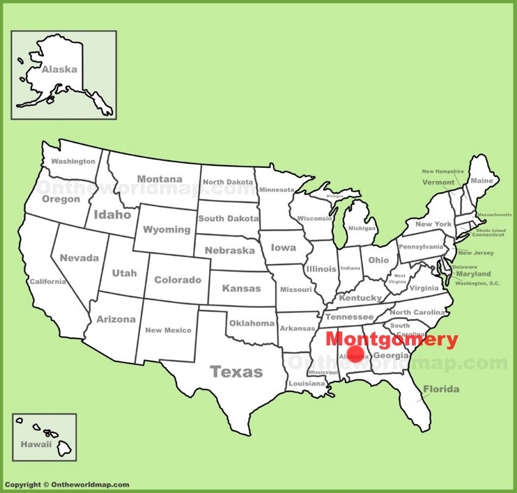 Montgomery location on the U.S. Map