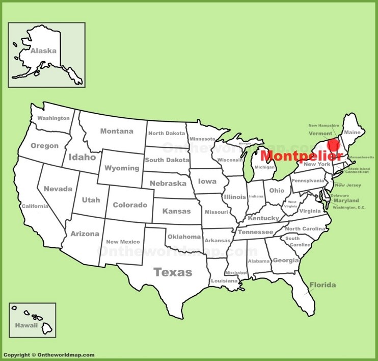 Montpelier location on the U.S. Map