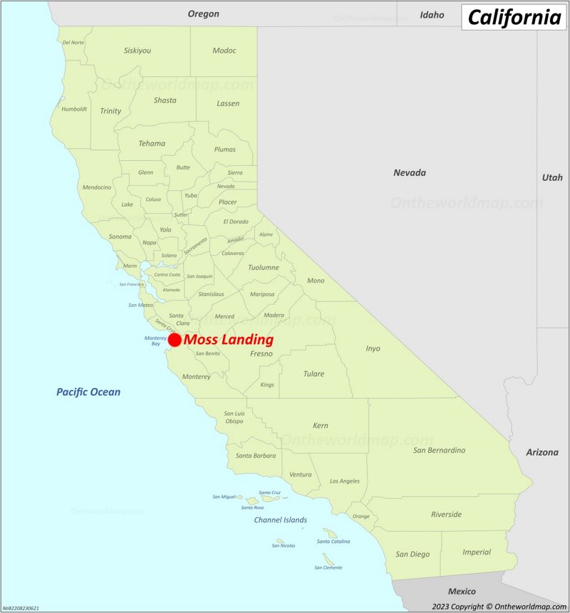 Moss Landing Location On The California Map