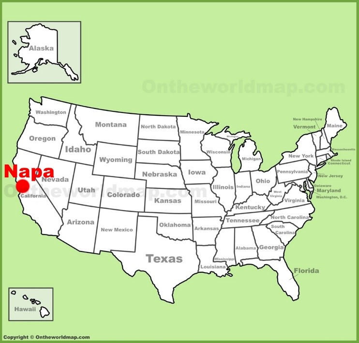 City of Napa location on the U.S. Map