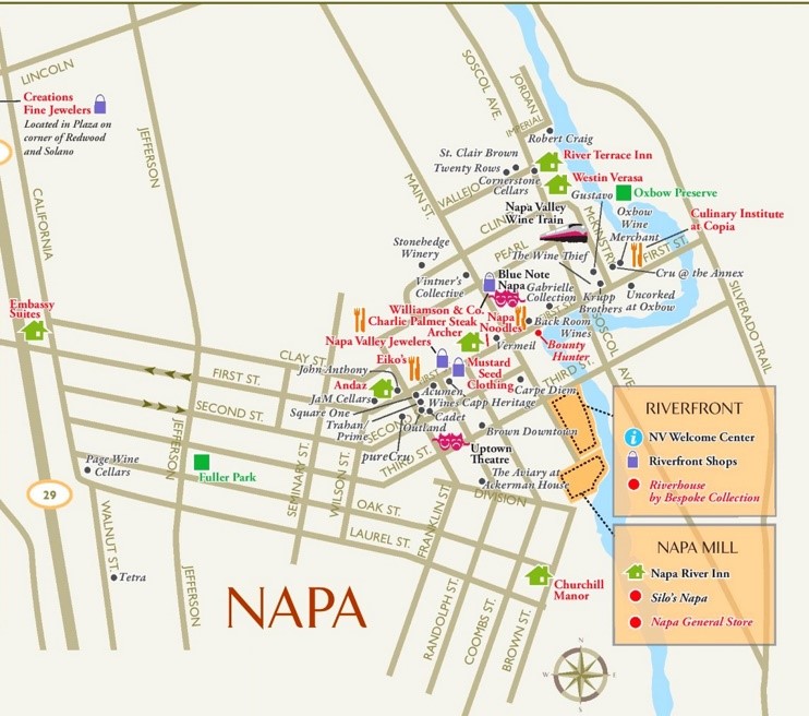 City of Napa tourist map