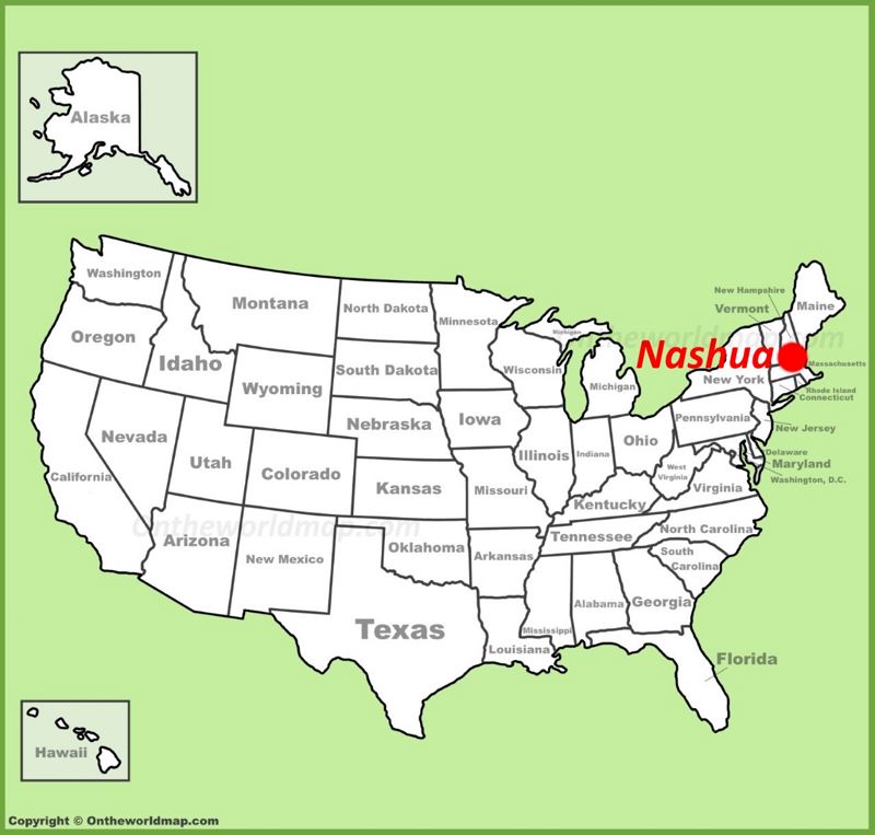 Nashua location on the U.S. Map