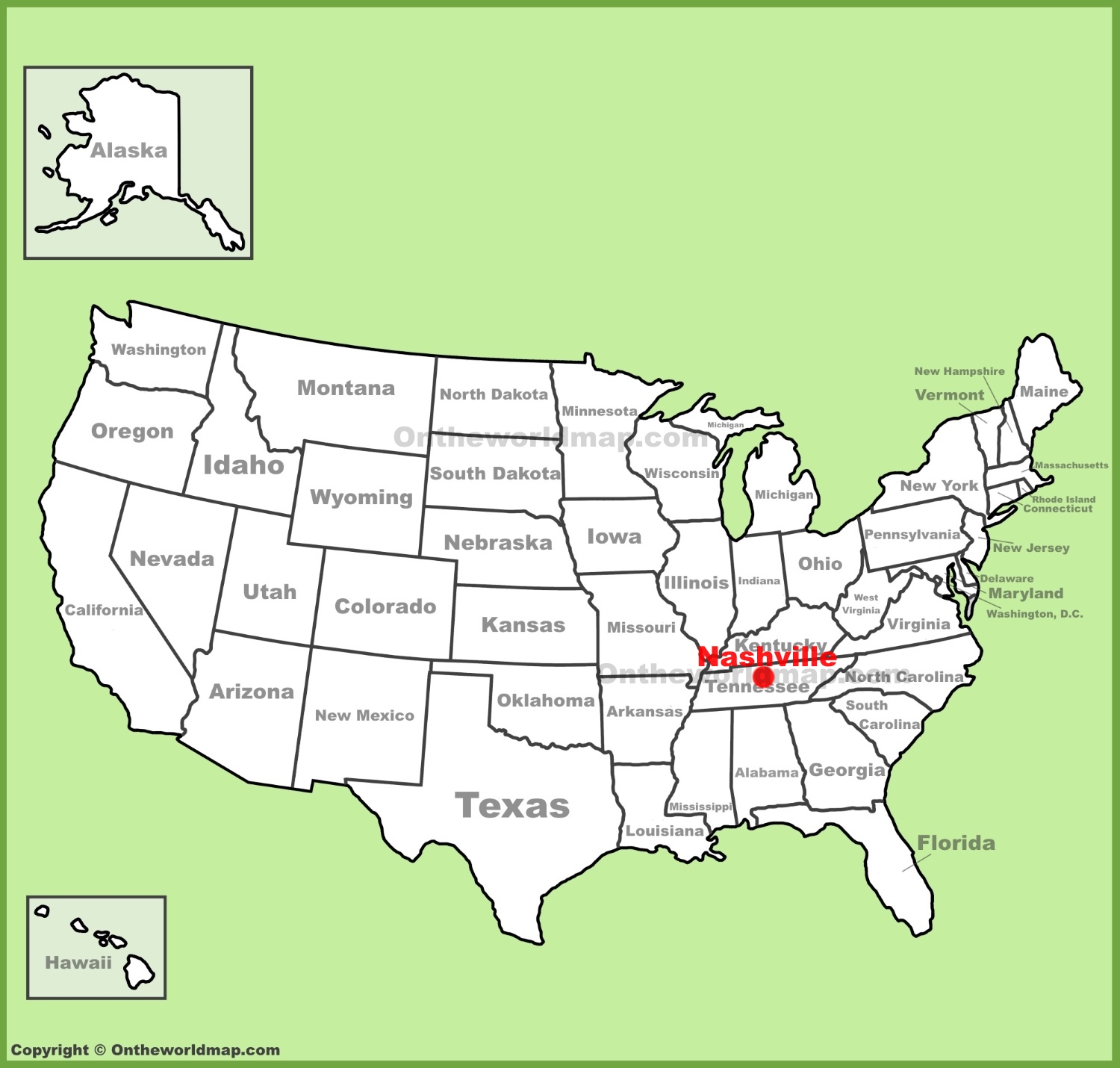 Nashville Location On The U S Map