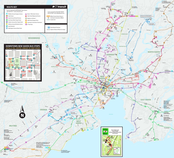 New Haven bus map