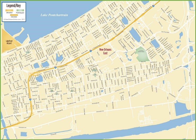 New Orleans East map