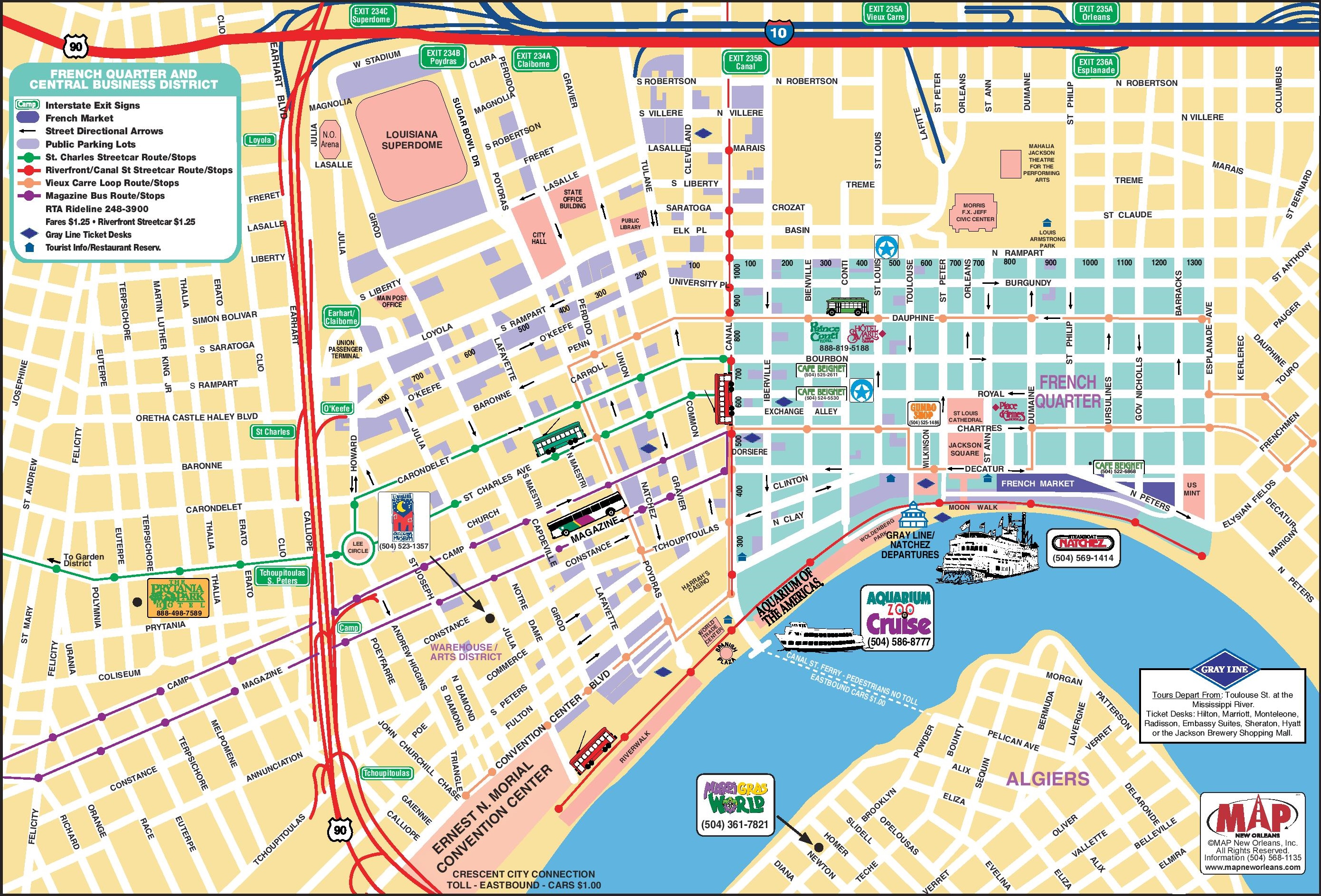 New Orleans French Quarter tourist map