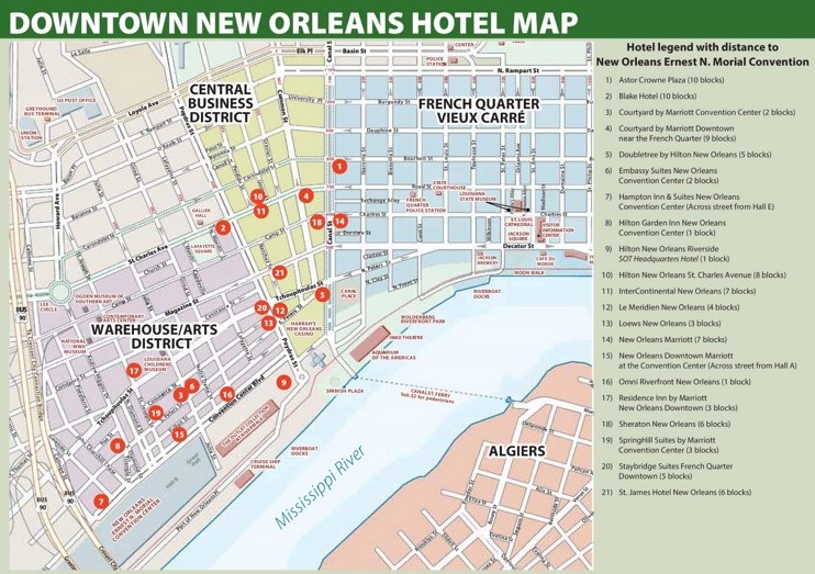 New Orleans hotel map