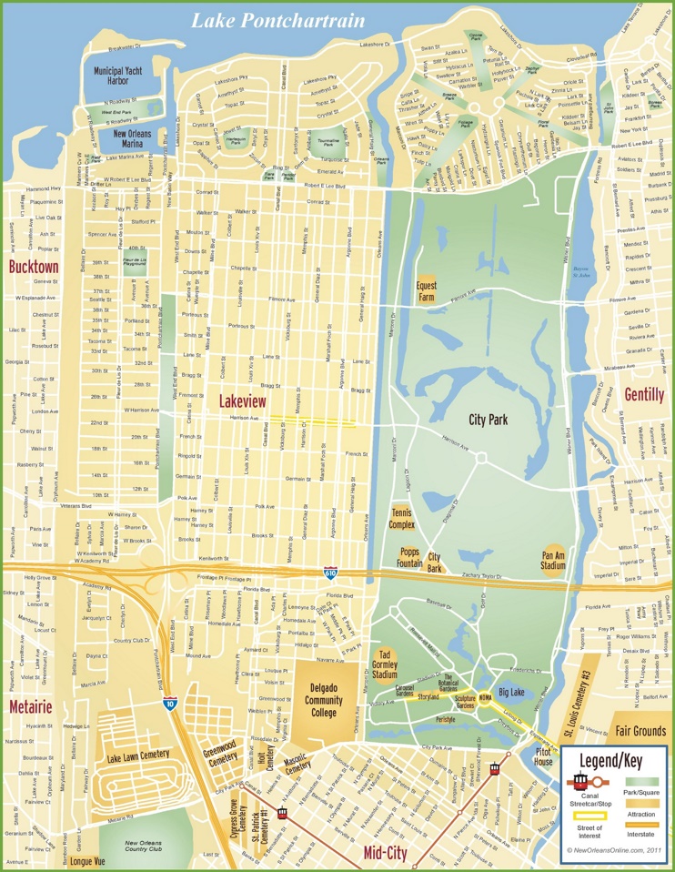 New Orleans Lakeview map