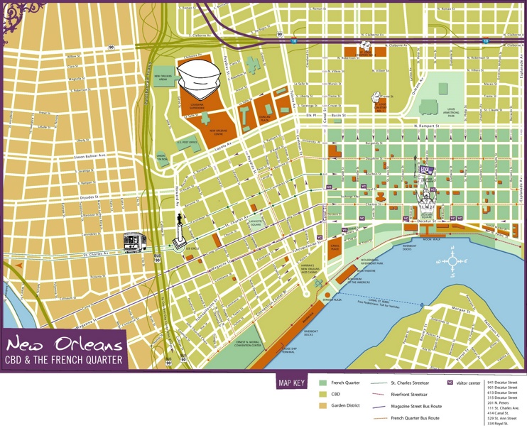 New Orleans tourist map