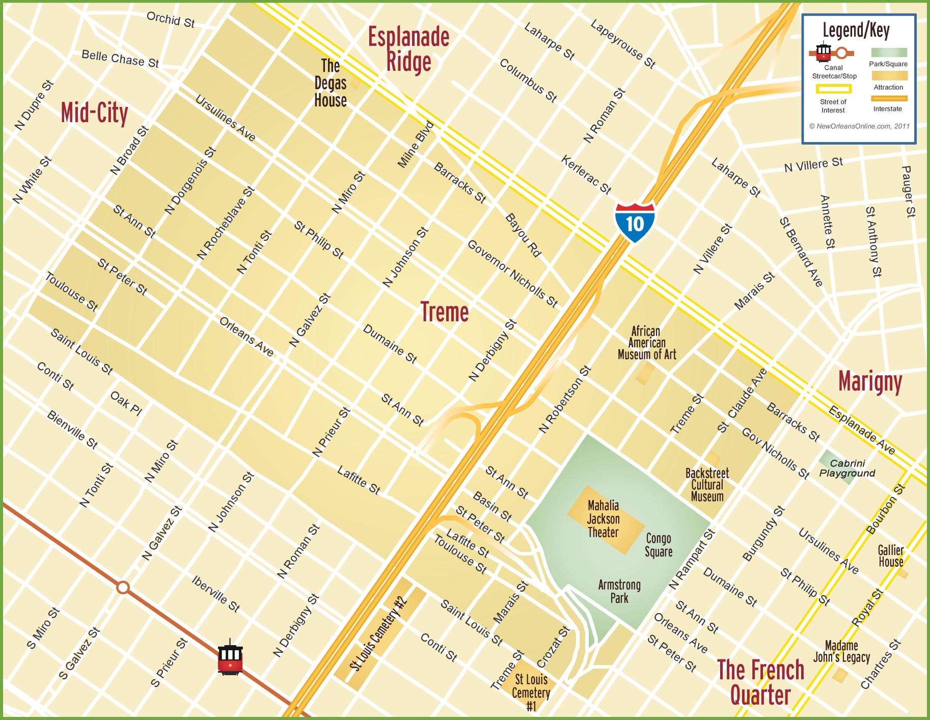 New Orleans Treme Map